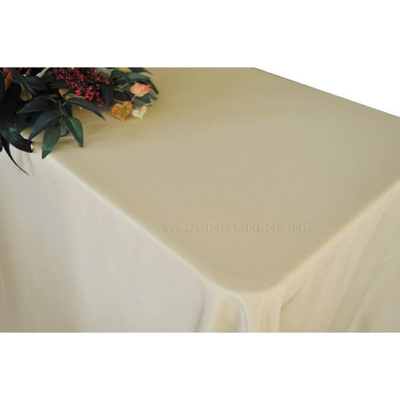 Wedding Linens Inc. 60"x120" Heavy Duty(200 GSM) Rectangular Polyester Tablecloth - Champagne