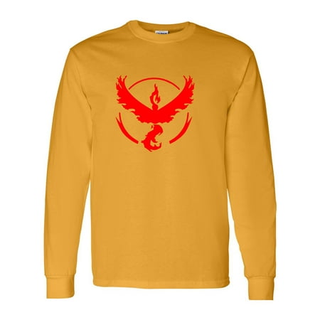 Pokemon Team Valor Red Mens Long Sleeve Top (Best Pokemon Red And Blue)