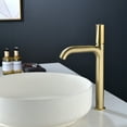 thumbnail image 3 of High Arc Bathroom Sink Faucet, Solid Brass Single Knob Bathroom Basin Faucet, 3 of 5