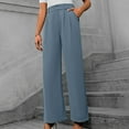 thumbnail image 2 of cFmduc Women's Wide Leg Pants Elastic High Waisted Pleated Casual Palazzo Pants Straight Leg Trousers with Pockets, 2 of 8