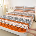 thumbnail image 3 of Homewish Ancient Boho Aztec Twin Sheet Sets,Ancient Bohemain Tribal Twin Fitted Sheet,Orange Gray Flat Sheet For Men Women,Super Cozy Room Decor,3pcs, 3 of 7