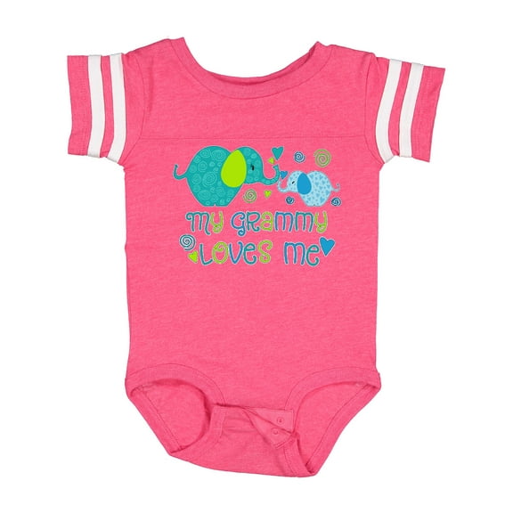 Inktastic My Grammy Loves Me Cute Elephants Boys or Girls Baby Bodysuit
