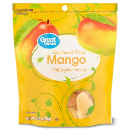 Great Value Dried Mango, Sweetened, 6 oz
