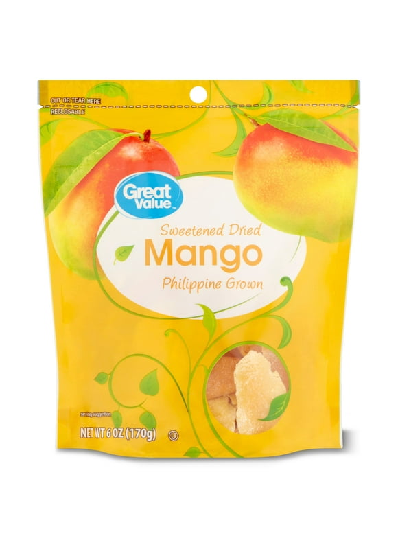 Great Value Dried Mango, Sweetened, 6 oz