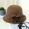 thumbnail image 3 of Women'S Autumn And Winter Flowers Round Top Casual Fisherman'S Basin Cap Small Bowler Hat, 3 of 3