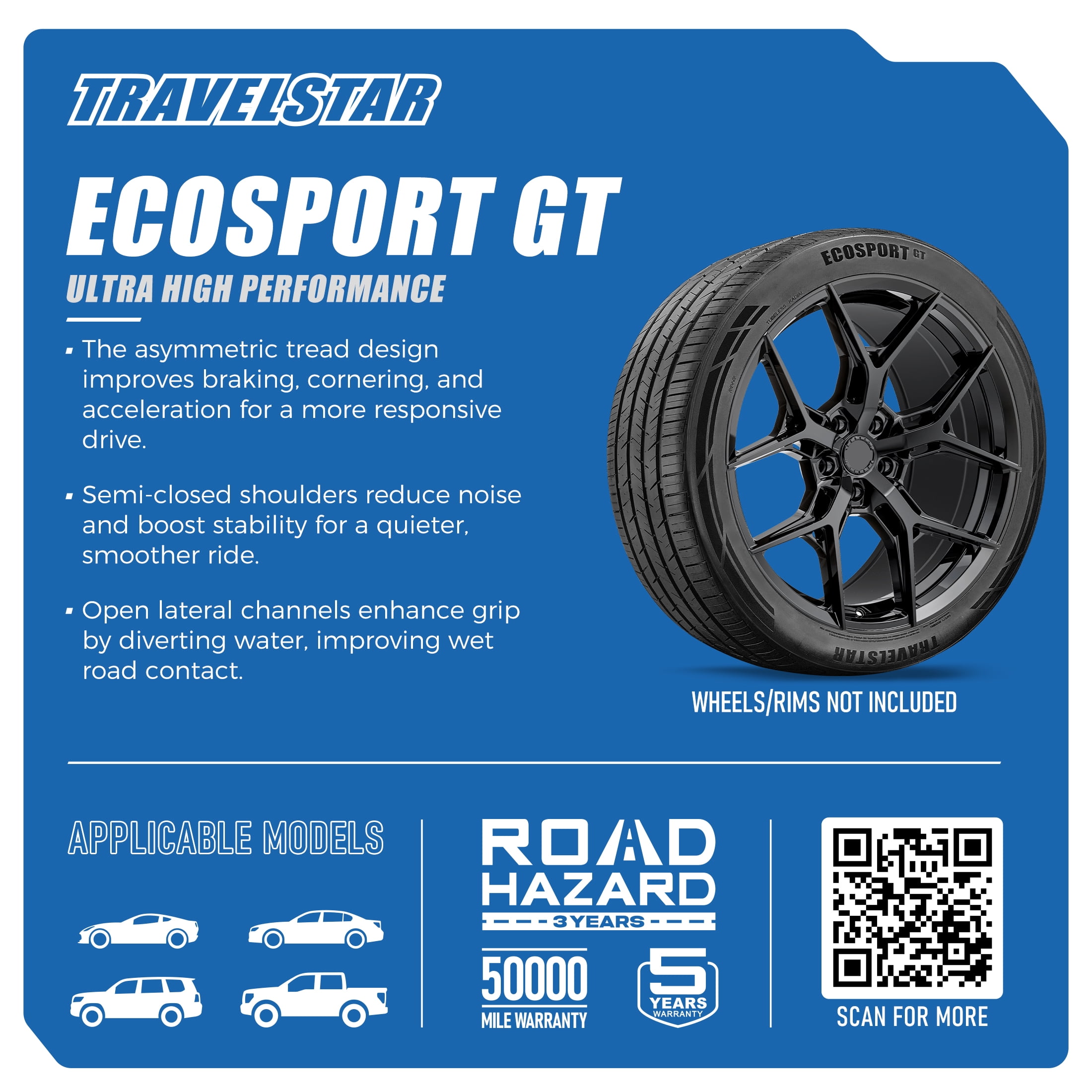 Travelstar Ecosport GT All Season 275/60R20 116H High Performance Passenger Tire 275/60/20 (No Rim)