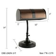thumbnail image 3 of Lavish Home Mission-Style LED Banker's Lamp with Amber Mica Shade (Black), 3 of 7
