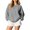 Gray, variant on Vivianyo HD Women's Over Size Drop Shoulder Quarter Zip Fall Sweatshirt, Womens Stand Collar Ribbed Cuff and Hem Solid Winter Pullover Tops for Loungewear, Women's Army Green, Sizes S-2XL