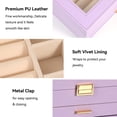 thumbnail image 4 of Caja de Joyas Voova de 3 Capas en Cuero PU Lavanda 25x18x13 cm, 4 of 7