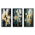 thumbnail image 2 of Designart "Affirmation of Everything Nova Blue Abstract" Abstract Painting Framed Wall Art Set Of 3 - Blue Modern Frame Gallery Wall Set For Home Decor, 2 of 6