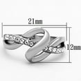 thumbnail image 2 of High polished (no plating) Stainless Steel Ring with Top Grade Crystal in Clear for Women Clear Stone Color Style TK1341 Size 6, 2 of 4