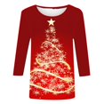 thumbnail image 4 of YDLCAFD Pâques 2024 Europe et États-Unis Noël T-Shirt à Manches Longues Col Rond pour Femmes, 4 of 4