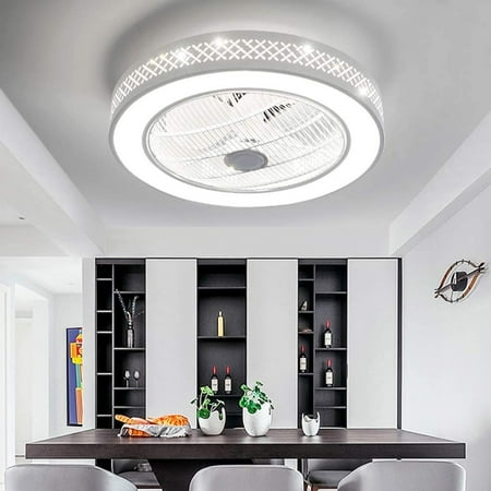 

TFCFL Modern 22 Acrylic Ceiling Fan Light Dimmable Light 3 Wind Speed w/Remote Control