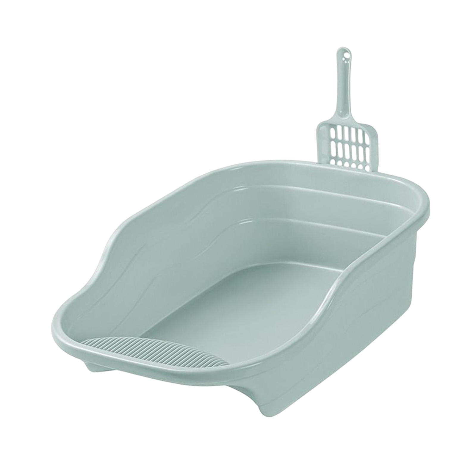 Fzaqwen Cat Anti Splashing High Sided Potty Toilet Portable Cat Sandbox Pet Blue