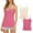 Beige/Hot Pink, variant on Womens Camisoles Tops with Built In Padded Bra Undershirt Basic Breathable Tank Top 2 Pack White
