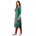thumbnail image 3 of Round Neck Printed Kurta - Alpine Green-Medium, 3 of 6