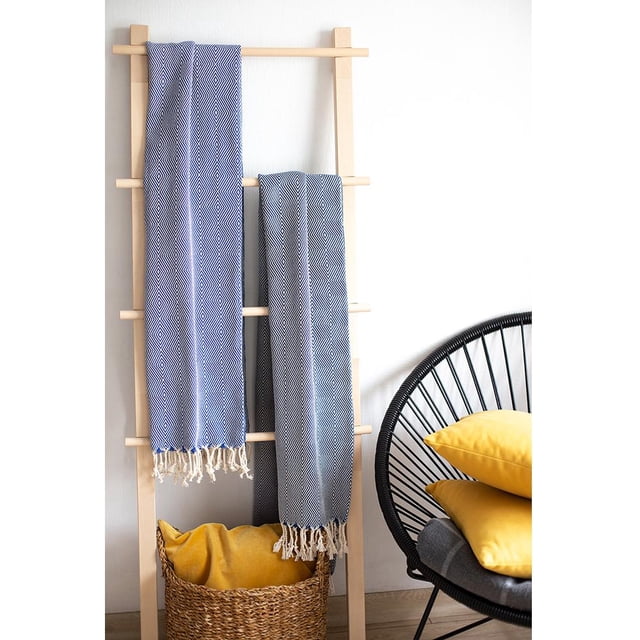 100% Turkish Cotton Handwoven Throw Blankets (Set of 2)