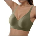 thumbnail image 4 of GEWSEY V Neck Wireless Bras for Women No Underwire Lightly Lift Womens Bras Soft Comfort Seamless Bralettes (Green, 30A-30C), 4 of 4