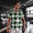thumbnail image 3 of Wukai Green White Lumberjack Plaid Print Men's Short-Sleeved Mesh T-Shirt,Quick-Dry Short Sleeve Workout T-Shirt-6X-Large, 3 of 8