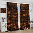 thumbnail image 4 of Bookshelf Curtains Vintage Library with Books Window Treatments for Kids Bedroom Wooden Wooden Antique Bookcase Drapes Sets 84x84 Inch, 4 of 6