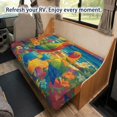 thumbnail image 4 of POLERO RV Couch Covers Anti-Slip Elastic Stretch, Compatible with Motorhome Camper Jackknife Sofa Bed Slipcovers, Beach Parrot Floral Pattern, 4 of 7