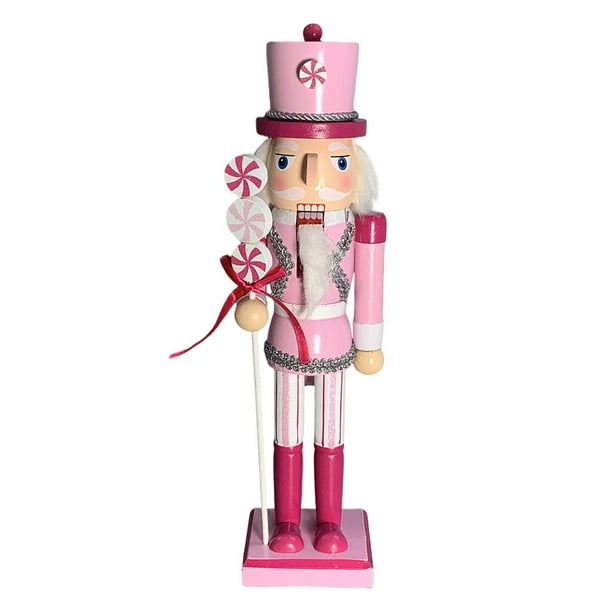 Figura de marioneta de cascanueces de 35 cm, Cascanueces navideños, Estatua de soldado de madera de juguete, Molino