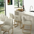thumbnail image 4 of SEYNAR Modern Velvet Dining Chairs Set of 2, Upholstered Kitchen Side Chairs Accent Chairs for Living Room with Metal Frame（Beige）, 4 of 6
