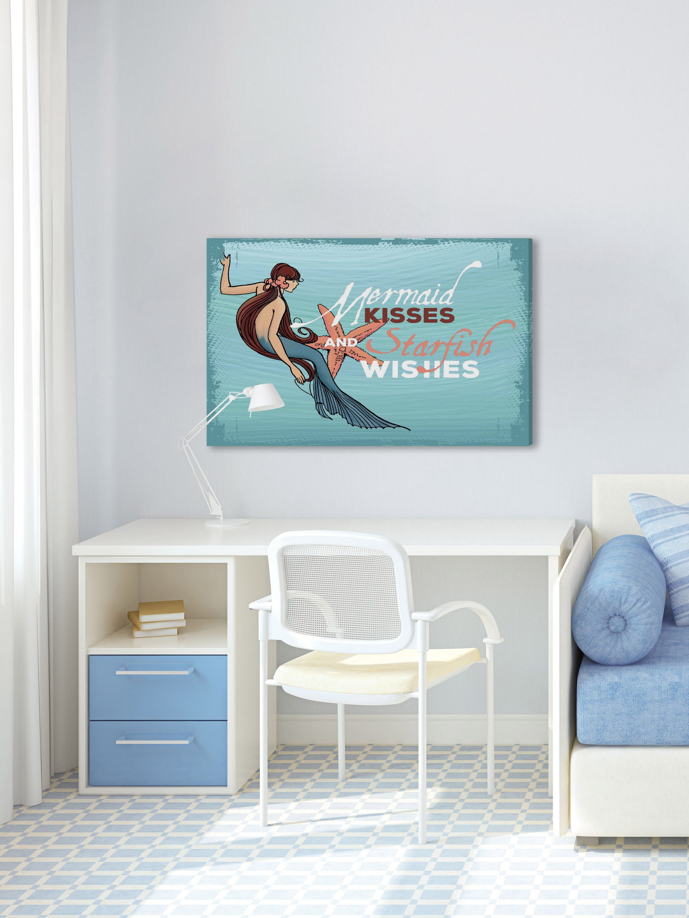 "Mermaid Kisses" Painting Print on Wrapped Canvas