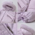 thumbnail image 4 of KAUOD Girls Long Winter Parka Coats Faux-F𝐮r Hood Thick Warm Puffer Jackets Teen Kids Quilted Oversized Pockets down Outwear, 4 of 9