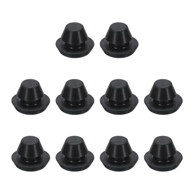 10 piezas de tapones para agujeros de 1/4 de pulgada (7mm) que se ajustan a agujeros de 5mm, tapón de tubo de bloqueo a presión de gel, negro