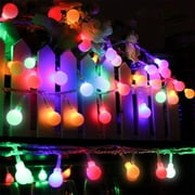 Globe Led String Lights, 33ft 100 LEDs Colored Fairy Lights Waterproof Plug in String Lights for Outdoor Indoor Bedroom Patio Garden Party Wedding Patio Christmas Xmas Tree Decoration（Multicolor）