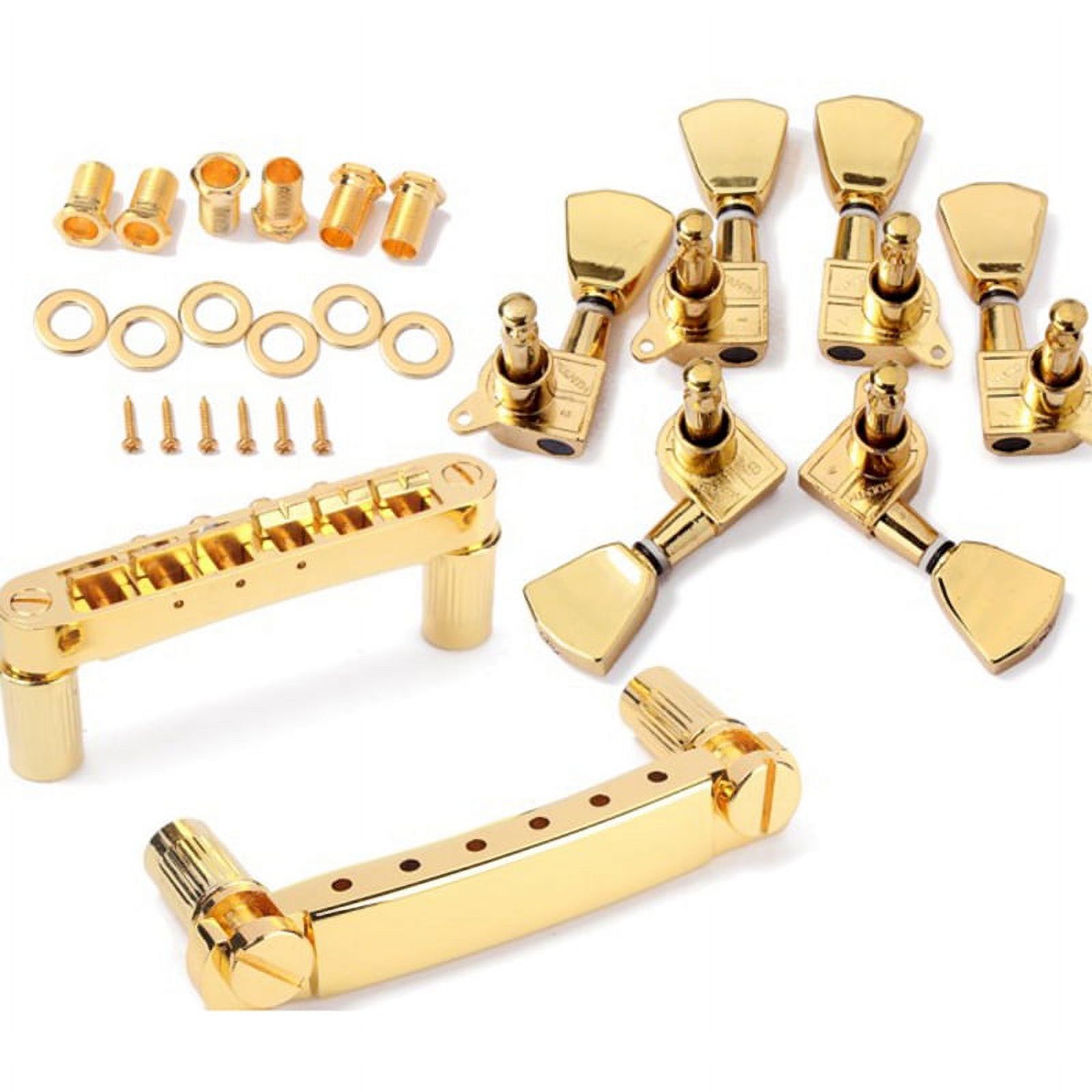 A Set Gold String Saddle Tune-O- Bridge&Tailpiece For Gb Lp Style Electric Guitar G5036