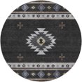 thumbnail image 2 of Addison Rugs Dream Shag Premium Machine Washable Transitional Aztec Midnight Round Rug, 8' x 8', 2 of 8