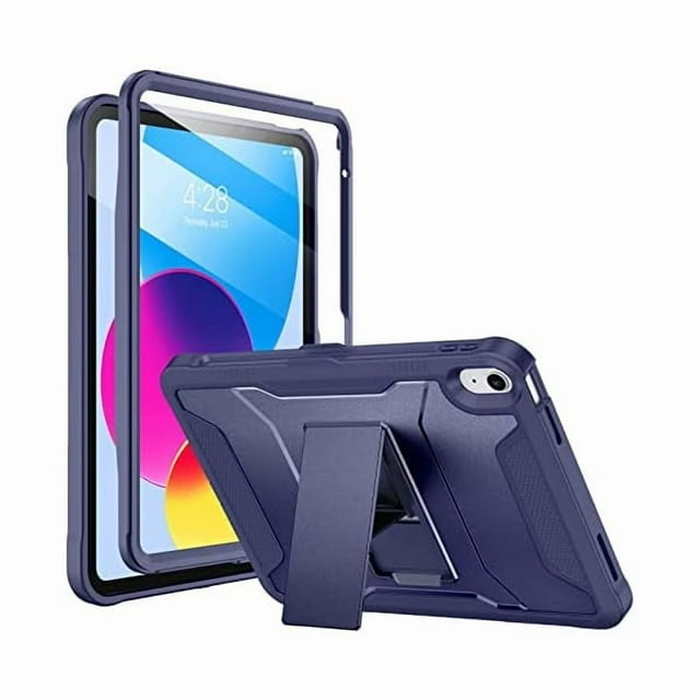 wonima44 Soke Case for iPad (A16) 11th Generation 11-inch 2025, iPad 10th Generation 10.9-inch 2022, with Built-in Screen Protector and Kickstand, Rugged Full Body Protective Cover - Dark Blue