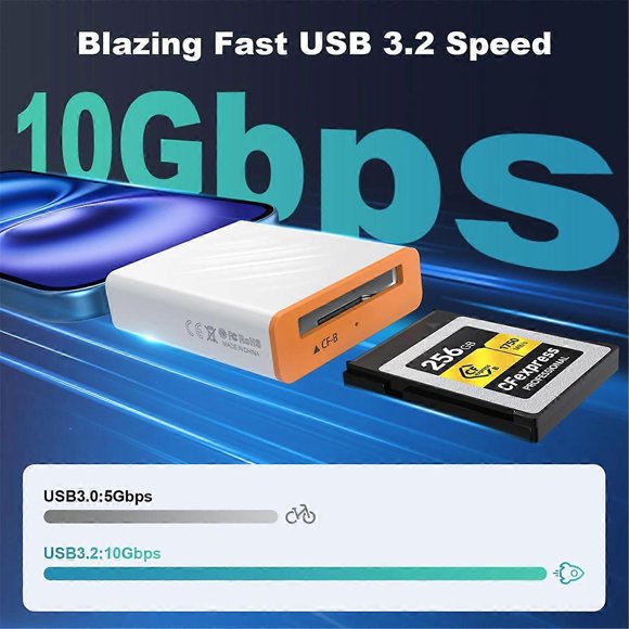USB3.2 10Gbps CFexpress Type B Memory Card Reader