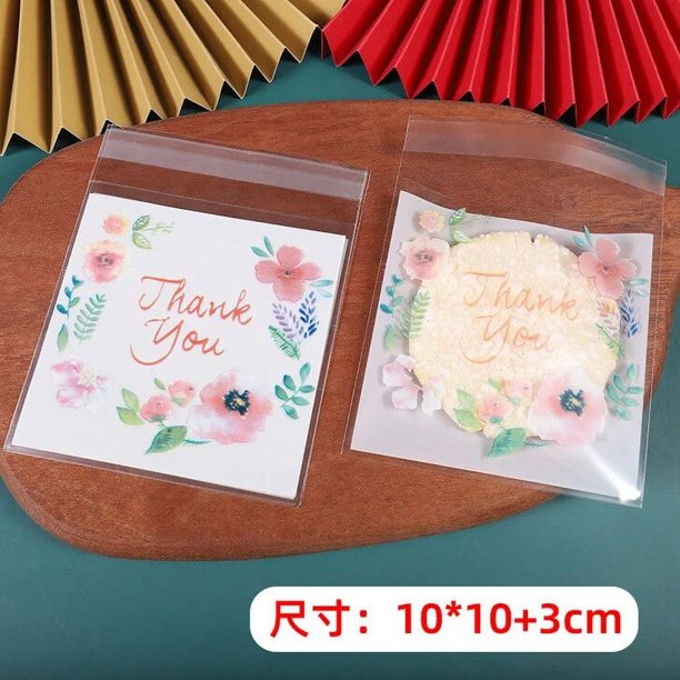 Bolsas de plástico autoadhesivas para embalaje de galletas y dulces, bolsa de dibujos animados para boda, fiesta de cumpleaños, 10x10cm, 100 unidades por lote