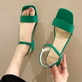 thumbnail image 2 of Wovix Women Trendy Sandals Low Heels Dressy Sandals Chunky Block Short Heels Square Open Toe With Adjustable Ankle Strap Shoes Indoor Outdoor Shoes, 2 of 9