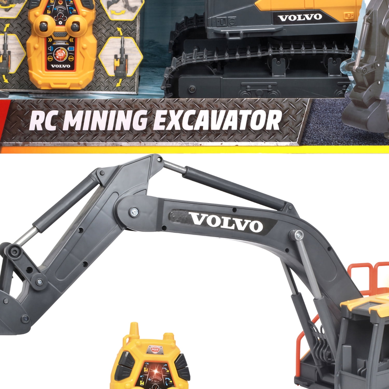 Dickie Toys: RC Volvo Mining Excavator – 2.4 GHz Remote Control