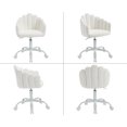 thumbnail image 2 of Dayalane Cute Kids Swivel Chair, Comfy Rolling Children Desk Chair, Adjustable Student Task Chair Study Chair, Vanity Chair with Finger Shaped Back for Bedroom Kids Room School, White, 2 of 9