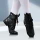 thumbnail image 2 of zapatos de baile a la moda para niños, zapatos de Jazz de cuero PU para hombres y mujeres, zapatillas suaves con suela dividida, zapatos negros para baile en gimnasio, 2 of 5