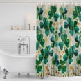 thumbnail image 2 of Polyester Fabric St. Patrick's Day Shower Curtain, Green Lucky Leaves Botanical Plants Waterproof Bathtub Curtain Bathroom Decor Set with Hooks 72 x 72 Inches, 2 of 6