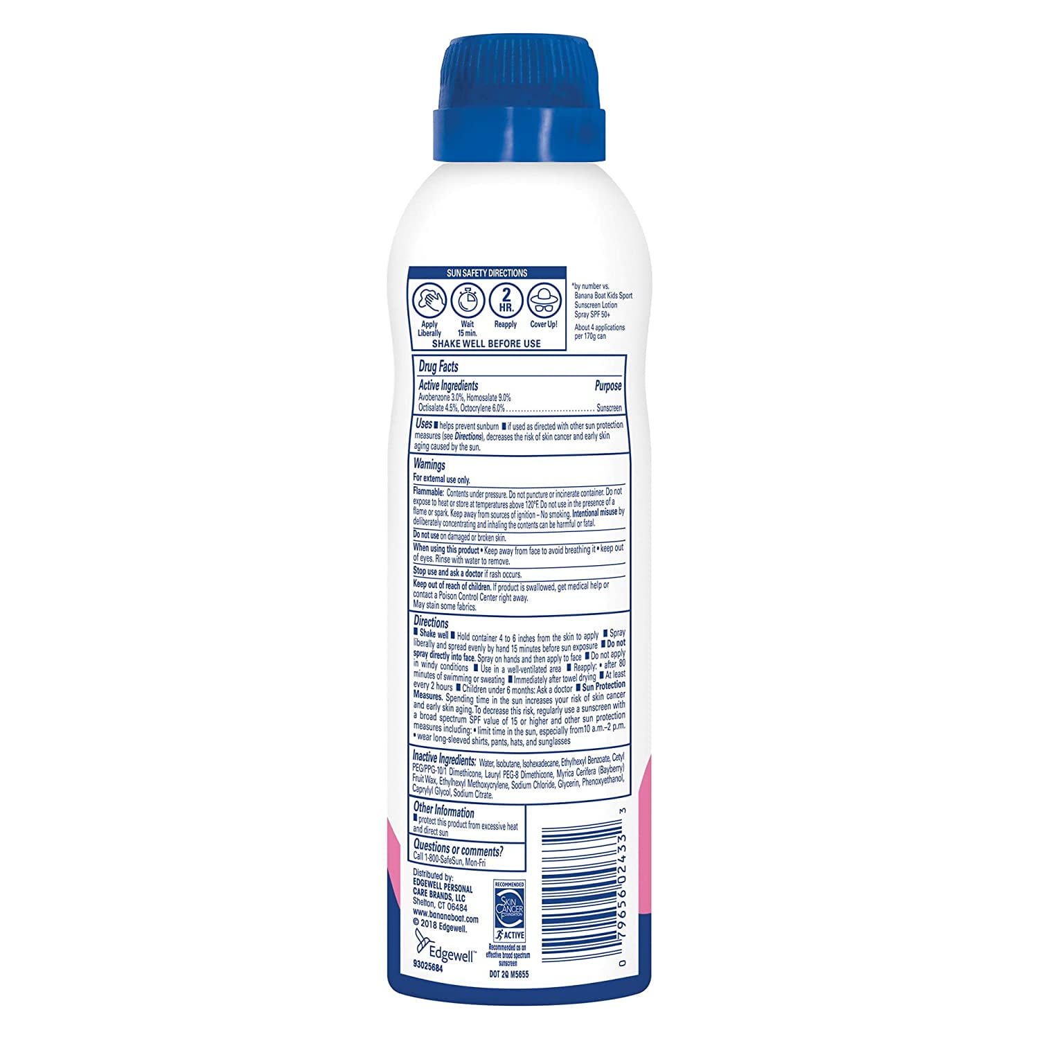 Banana Boat Baby Mineral Enriched Spray Sunscreen SPF 50 6 fl oz (2 Pack)