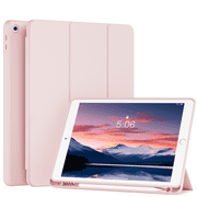 DWPSG iPad 10.2 Case for iPad 9th Generation 2021 /iPad 8th Generation 2020 / iPad 7th Gen 2019 with Pencil Holder, Auto Sleep/Wake for Slim Soft Back Smart Cover, iPad 10.2 inch Case, Pink
