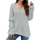 thumbnail image 1 of Suéter Jerseys de ganchillo para mujer, estilo informal, traje de vacaciones de ajuste holgado (gris M) Ygjytge Gris T M para Mujer, 1 of 7