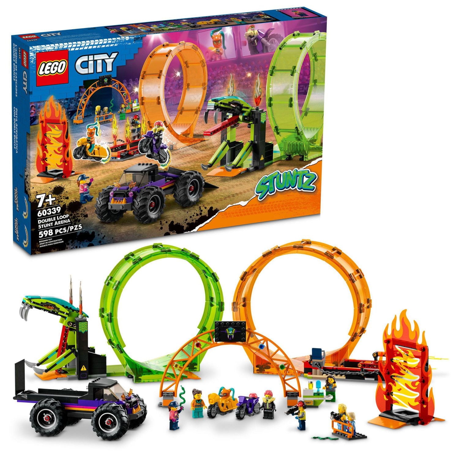 LEGO City Stuntz L’arène de cascades double boucle 60339 Ensemble de construction (598 pièces)