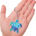 thumbnail image 3 of WIRESTER Double-Sided Print Acrylic Keychain Sparkle Glitter Key Chain for Keys, Cars, Motorcycles, Backpacks, Travel - Blue Sea Turtle, 3 of 6