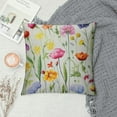 thumbnail image 2 of RUIYC  Spring Floral Throw Pillow Cover - Watercolor Wildflowers Leaves Plant Design, Botanical Farmhouse Summer Decorative Cushion Case for Couch, Sofa, Home, Outdoor, 2 of 5