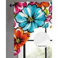 thumbnail image 3 of Bohemia Floral Swag Curtains for Kitchen Summer Abstract Flower Blossom Leaf Watercolor Valances for Windows Rod Pocket Small Window Treatment Short Topper for Cafe Bedroom Bathroom 56x36 Inch, 3 of 6