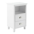 thumbnail image 2 of Ktaxon Nightstand, Bedside Table with 2 Storage Drawers, End Side for Bedroom, Country Style,White, 2 of 11