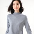 thumbnail image 3 of Maydear Women's Half Collar Sweater Long Sleeve Pullover Knit, Stretch Fitted Knitted Bottoming Shirt, 3 of 5